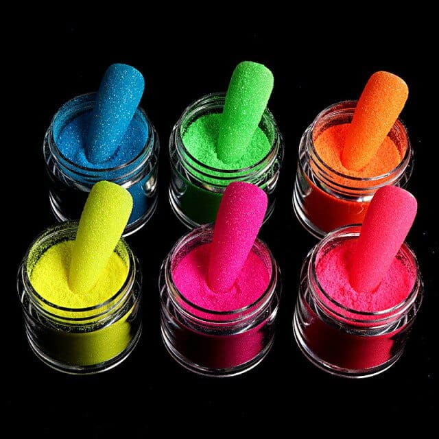 Neon Glitter Nails Art Sugar Powder Snow Candy Nail Pigment Dust Nail Decorations UV Gel Polish Manicure Nail Glitter Sequins - east2cart.uk