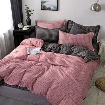 Nordic Lattice Duvet Cover 240x220 Pillowcase Printed Bedding Set Single Double Queen King Size Bed Sheet Quilt Sets Bedclothes - east2cart.uk