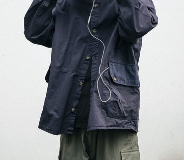 Streetwear Big Pocket Thin Coat