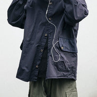 Streetwear Big Pocket Thin Coat