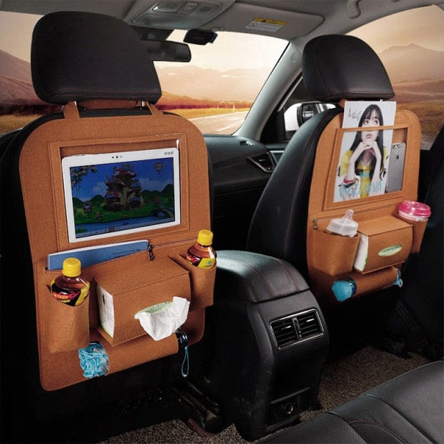 Car Back Seat Hanging Bag With Touch Screen Tablet Holder