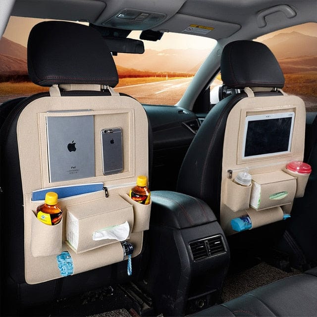 Car Back Seat Hanging Bag With Touch Screen Tablet Holder