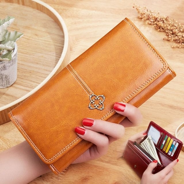 Women's wallet made of leather Wallets Three fold VINTAGE Womens purses mobile phone Purse Female Coin Purse Carteira Feminina - east2cart.uk