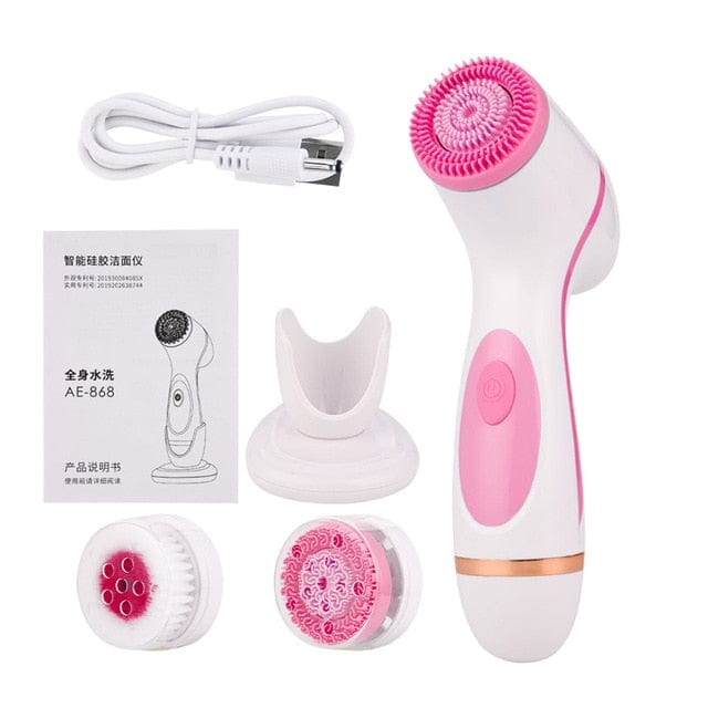 3 In 1 Electric Facial Deep Cleansing Silicone Brush - east2cart.uk