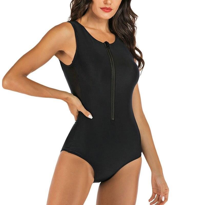 Rash Guard One Piece Black Beachwear - east2cart.uk