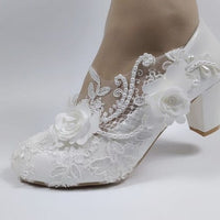 White Flower Brides Wedding shoe
