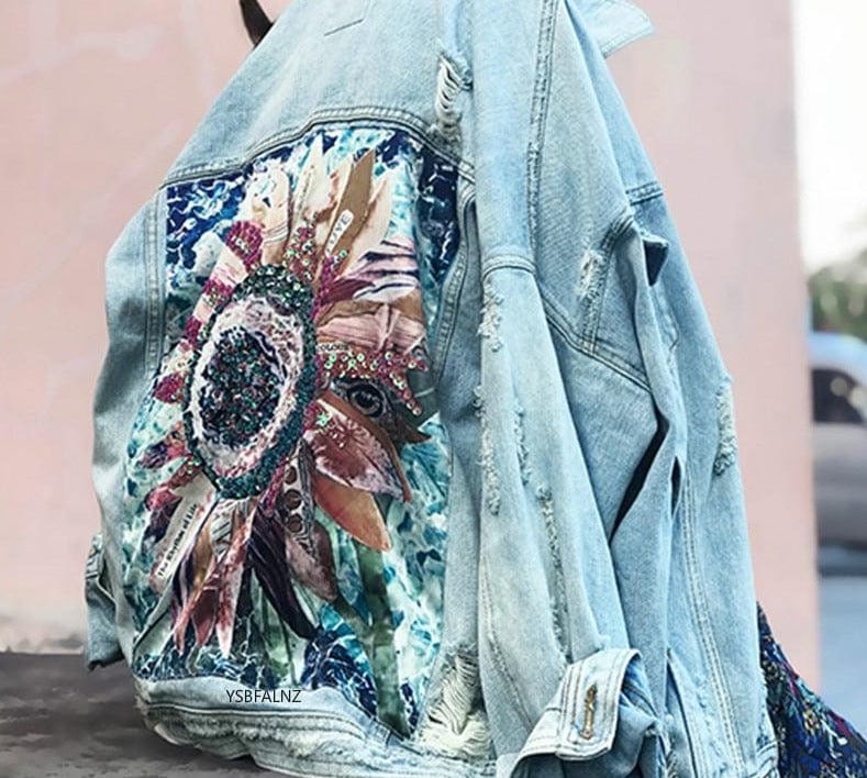 Floral Print Denim Jacket