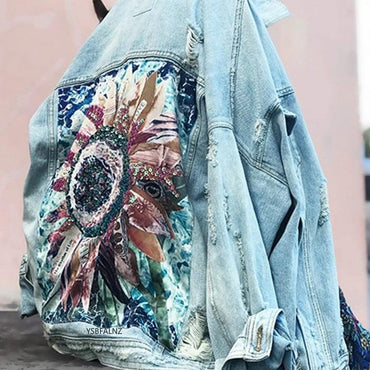 Floral Print Denim Jacket