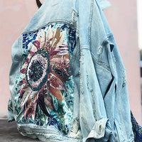 Floral Print Denim Jacket