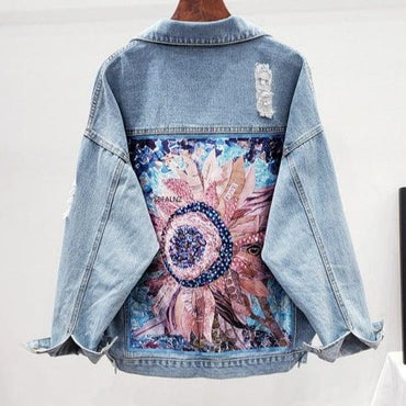 Floral Print Denim Jacket