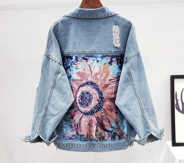 Floral Print Denim Jacket