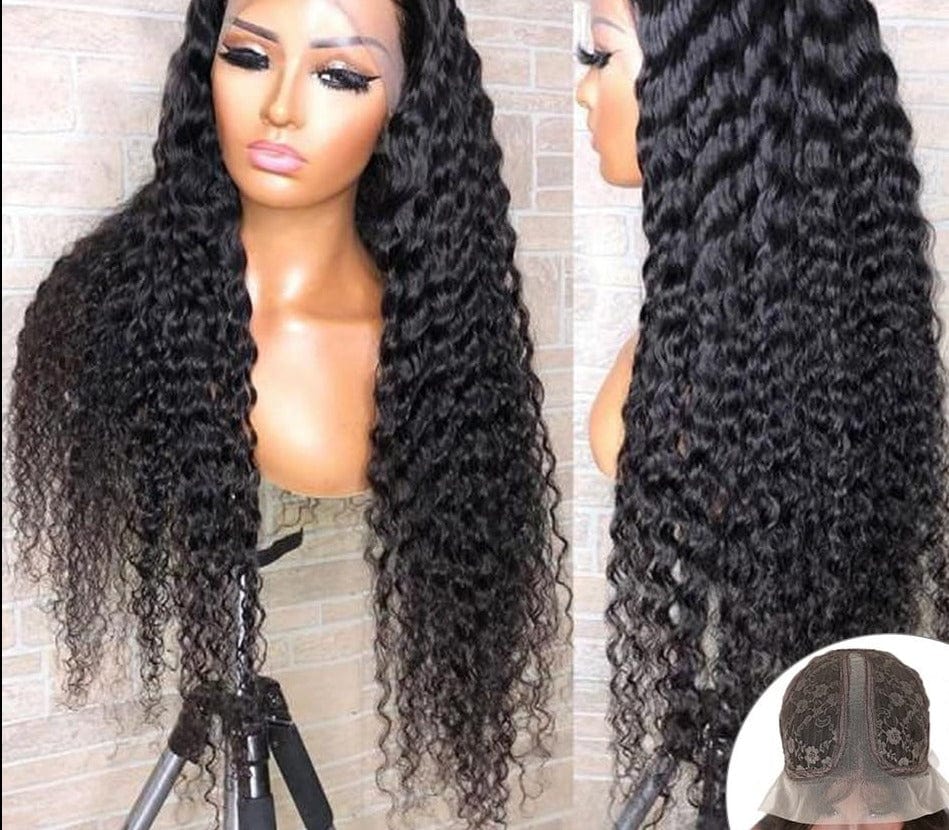 YYong 1x4& 1x6 T Lace Part Wig Brazilian Deep Wave Human Hair Wig Transparent Lace Wigs Remy Deep Part Wig 30 32 inch - east2cart.uk