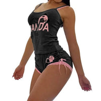 Ladies Trim Bowknot Pyjamas Set - east2cart.uk