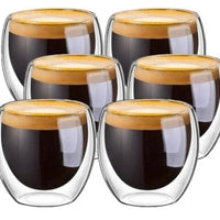 Transparent Heat-resistant Double Wall Glass Mugs - east2cart.uk