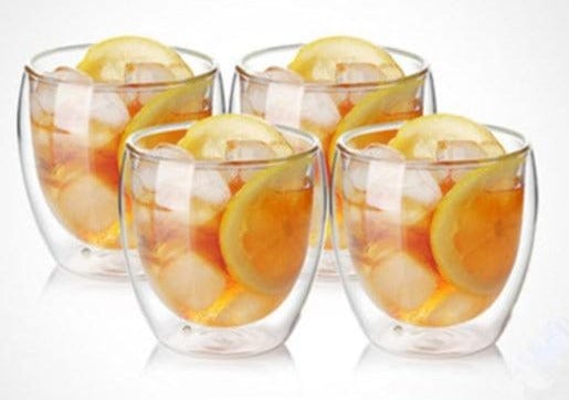 Transparent Heat-resistant Double Wall Glass Mugs - east2cart.uk