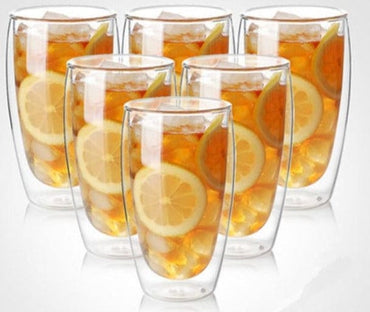 Transparent Heat-resistant Double Wall Glass Mugs - east2cart.uk