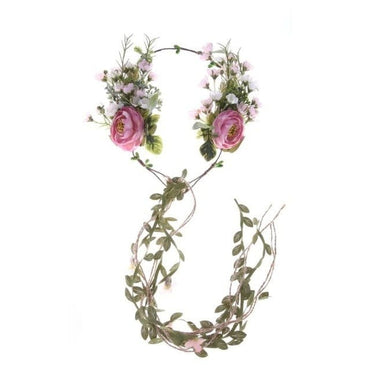 Pink Flowers Crown Festival Headpiece Women Hair Accessories Headdress Girl Baby Crown Floral Garland Wedding Floral Headwear - east2cart.uk