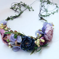 Pink Flowers Crown Festival Headpiece Women Hair Accessories Headdress Girl Baby Crown Floral Garland Wedding Floral Headwear - east2cart.uk