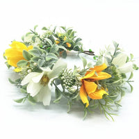 Pink Flowers Crown Festival Headpiece Women Hair Accessories Headdress Girl Baby Crown Floral Garland Wedding Floral Headwear - east2cart.uk