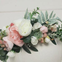 Pink Flowers Crown Festival Headpiece Women Hair Accessories Headdress Girl Baby Crown Floral Garland Wedding Floral Headwear - east2cart.uk