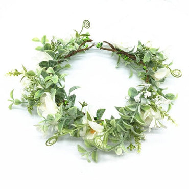 Pink Flowers Crown Festival Headpiece Women Hair Accessories Headdress Girl Baby Crown Floral Garland Wedding Floral Headwear - east2cart.uk