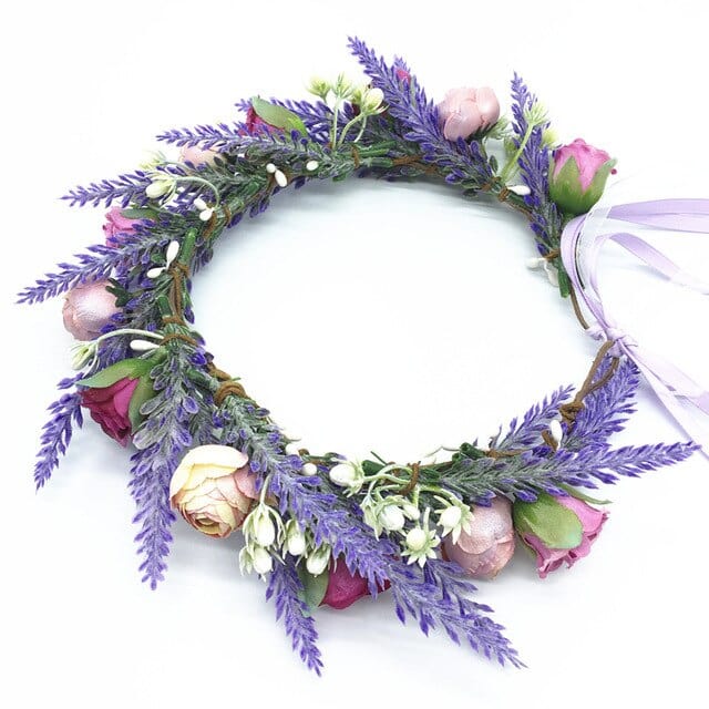 Pink Flowers Crown Festival Headpiece Women Hair Accessories Headdress Girl Baby Crown Floral Garland Wedding Floral Headwear - east2cart.uk