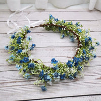 Pink Flowers Crown Festival Headpiece Women Hair Accessories Headdress Girl Baby Crown Floral Garland Wedding Floral Headwear - east2cart.uk