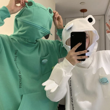 Funny Frog Oversized Hoodie Unisex - east2cart.uk