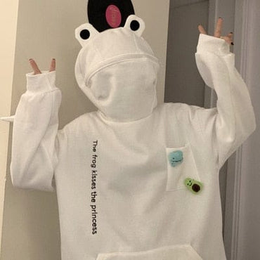 Funny Frog Oversized Hoodie Unisex - east2cart.uk