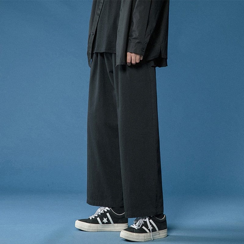 Legible 2021 Women Pant Casual Cotton Wide Leg Pants Retro Ankle Length Elastic Waist Loose Trousers Female - east2cart.uk