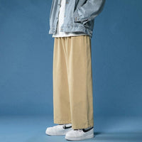 Legible 2021 Women Pant Casual Cotton Wide Leg Pants Retro Ankle Length Elastic Waist Loose Trousers Female - east2cart.uk