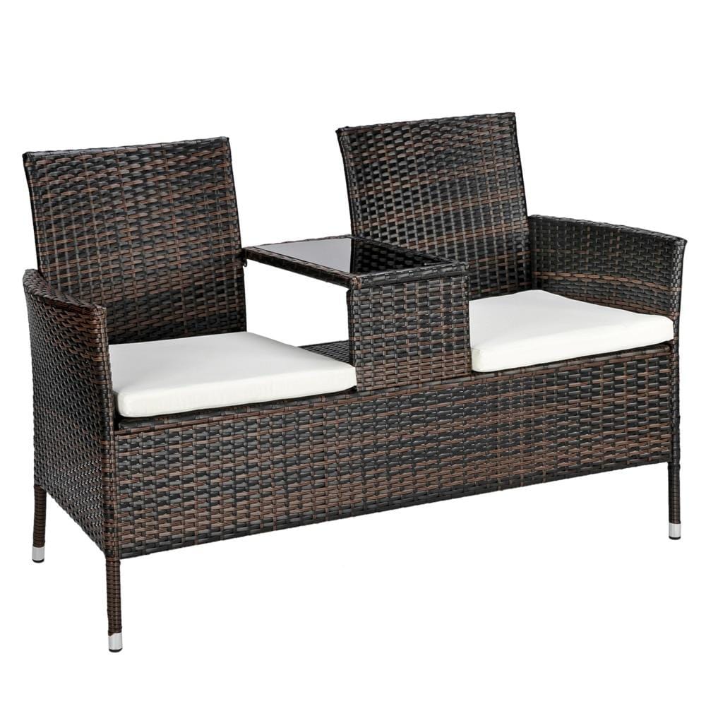 Patio Furniture Set 1pc Lover Chair Brown Gradient - east2cart.uk