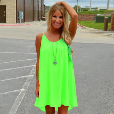 fluorescence summer chiffon dress - east2cart.uk