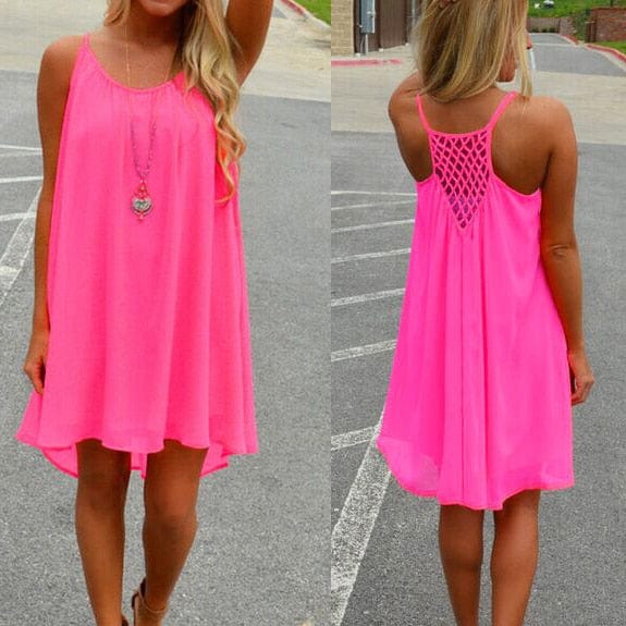 fluorescence summer chiffon dress - east2cart.uk