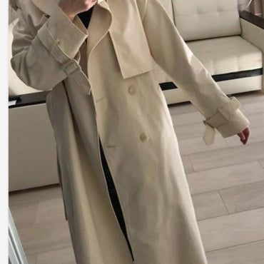 Casual Double breasted Classic Long Trench coat