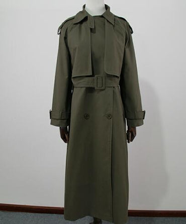 Casual Double breasted Classic Long Trench coat