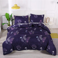 2/3pcs Beautiful Flower Feather Wave Print Bedding Set - east2cart.uk
