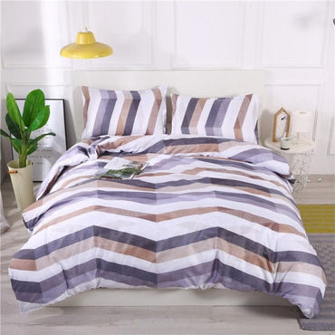 2/3pcs Beautiful Flower Feather Wave Print Bedding Set - east2cart.uk