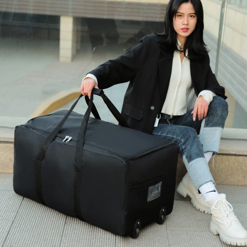 Unisex Universal Wheel Travel Bag Large Capacity Duffle Durable Oxford Simple Multifunction Handbag Luggage Suitcase XA573F - east2cart.uk