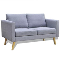 2-seaters sofa gray fabric wood - east2cart.uk