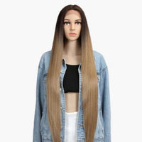 Synthetic Deep Part Long Straight Wig - east2cart.uk