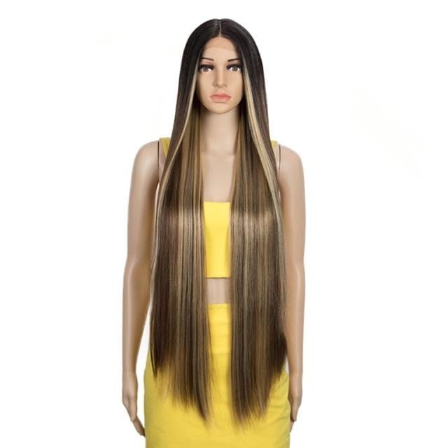 Synthetic Deep Part Long Straight Wig - east2cart.uk