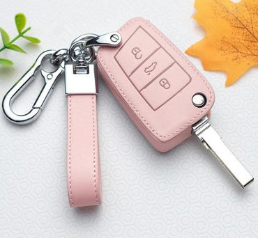 Leather Car Key Cover Protection For Volkswagen