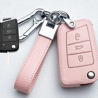 Leather Car Key Cover Protection For Volkswagen