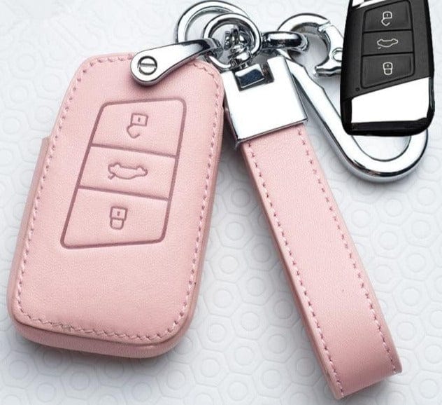 Leather Car Key Cover Protection For Volkswagen