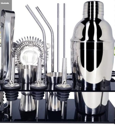 15Pcs Premium Stainless Steel Barware Cocktail Shaker Set - east2cart.uk