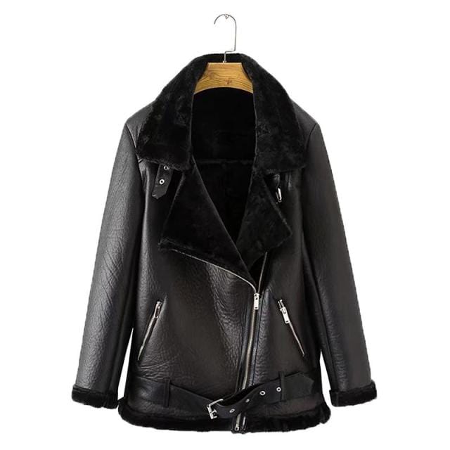 Autumn Casual Faux Leather Ladies Jacket