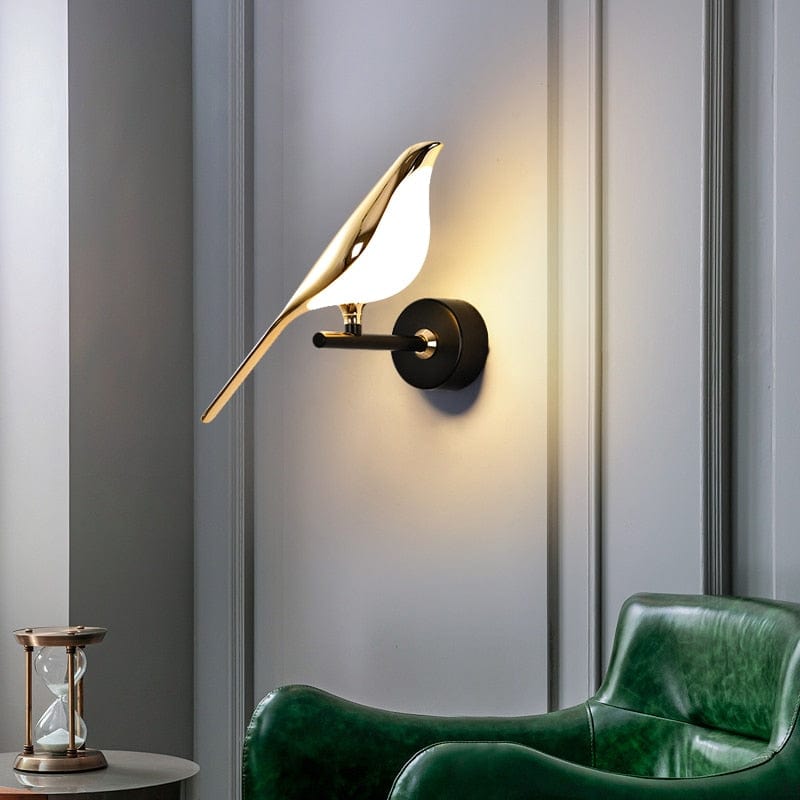 Gold Plated Bird LED Wall Lamp