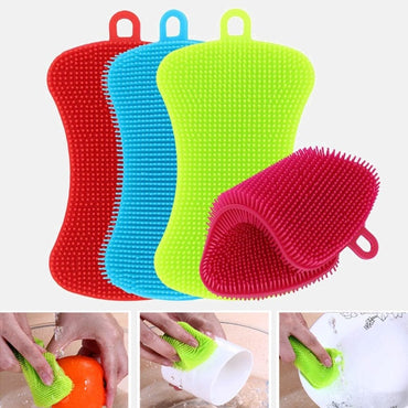 1/3/4pcs Kitchen Silicone Scrubbing Brushes