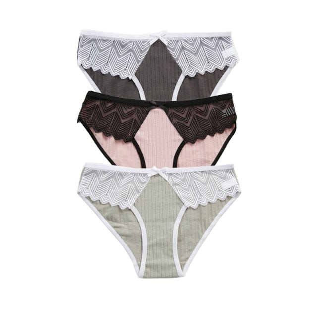 3PCS Ladies Cotton Lace Lingerie - east2cart.uk